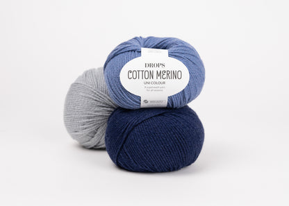 DROPS Cotton Merino mezgimo siūlai 50g (merino vilna, medvilnė)