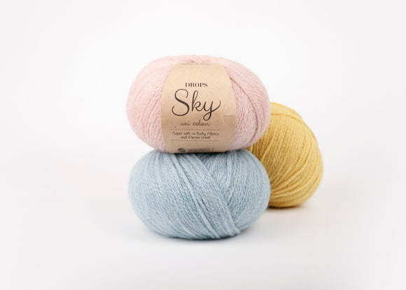DROPS Sky mezgimo siūlai 50g (alpaka, vilna, poliamidas)