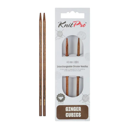 KnitPro Ginger Cubics mediniai prisukami virbalai 10cm-13cm