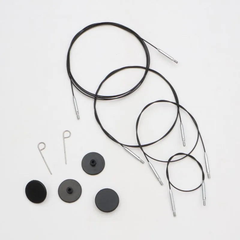 KnitPro Thin&Flex 360° rotacinis valas 40cm - 150cm (juodas)