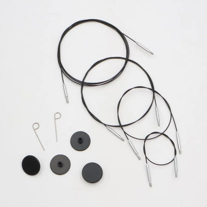 KnitPro Thin&Flex 360° rotacinis valas 40cm - 150cm (juodas)