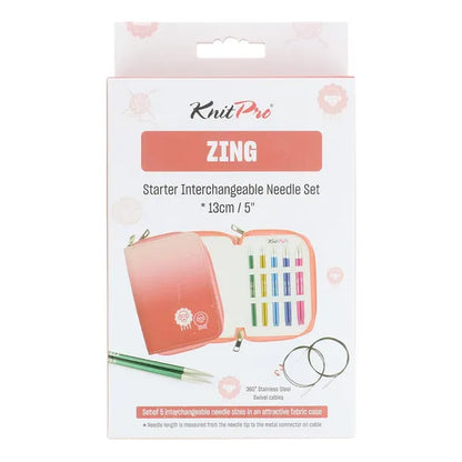 KnitPro Zing Starter 13cm prisukamų virbalų rinkinys