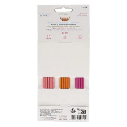 Pony Colour metalinių mezgimo virbalų rinkinys 20cm (3.50mm - 4.50mm)