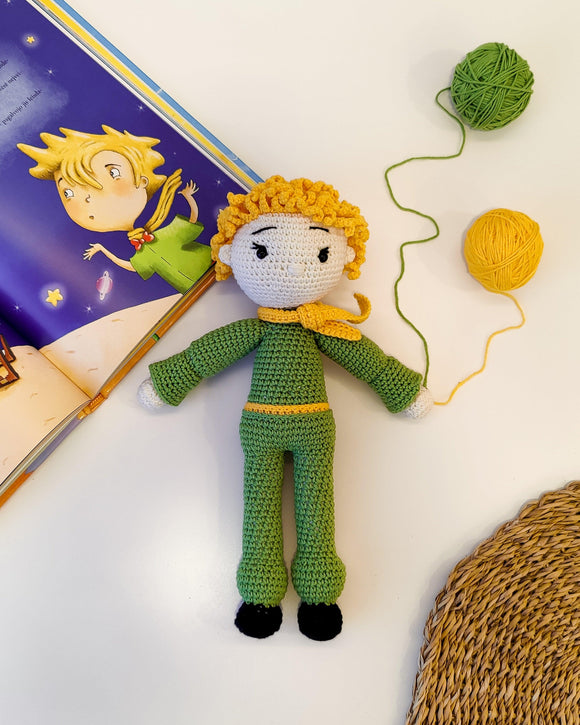 Rankų darbo nerta lėlė - "Mažasis princas" 30cm - Pasaulio Siūlai