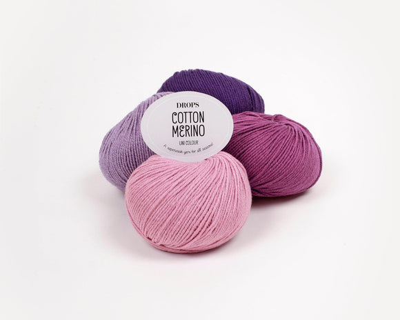 DROPS Cotton Merino mezgimo siūlai 50g (merino vilna, medvilnė) - Pasaulio Siūlai